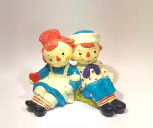 Vintage ceramic Raggedy Ann & Andy Doll Love Coin Piggy Bank 1971 Bobbs-Merrill - Picture 1 of 7