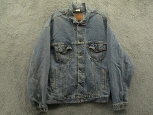 Vintage 90s Levi's Trucker Jacket Blue Denim Button Up Men's Size Large L - Picture 1 of 10