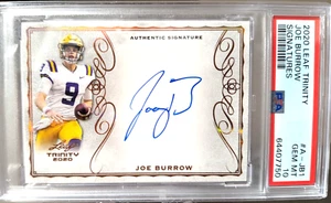Joe Burrow 2020 Leaf Trinity Signatures #A-JB1 Gold Foil RC PSA 10 Pop 4 - Picture 1 of 3