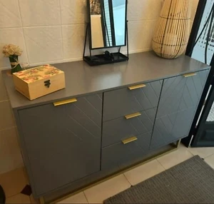 Industrial Style Sideboard Cabinet Cupboard Storage Unit Tv Stand 3 Drawers - Picture 1 of 8