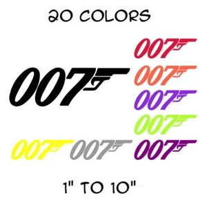 007 James Bond Sticker Vinyl Decal Gun Wall Car Window Truck Bumper Auto Laptop - Picture 1 of 6