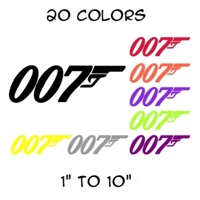 FC DECALS+ 007 James Bond Sticker Vinyl Decal Gun Wall Car Window Truck Bumper Auto Laptop