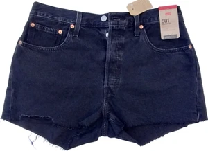 Levi's Women's 501 Original High-Rise Button Fly Jean Shorts Black Size 32 ~NWT~ - Picture 1 of 5