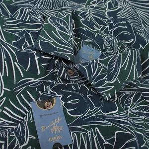 Barba NWT Button Up Sport Shirt Size 2XL In Green Blue & White Floral Pattern - Picture 1 of 9