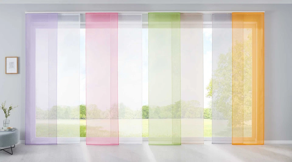 Schiebegardine Flächenvorhang Vorhang Gardine Voile Schiebevorhang 85589N - Bild 1 von 1