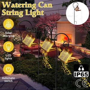 LED Watering Can String Shower Garden Outdoor Lawn Path Decor Light Solar Lights - Picture 1 of 12