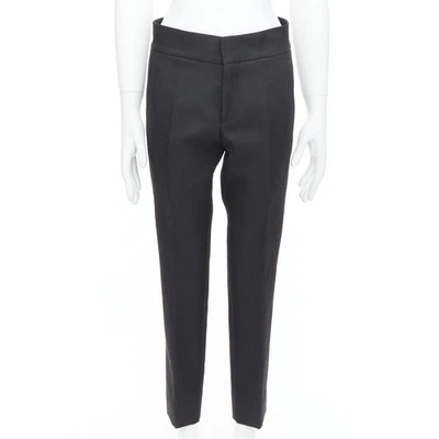 LANVIN dark grey cotton blend concealed fly tapered trousers FR44 XS - Image 1 of 4