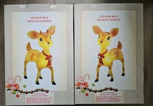 24" MOLDE SOPLADO NIÑA Y NIÑO RENO NOSTÁLGICO NAVIDAD GALLETA BARRIL ¡SIN LUCES! - Imagen 1 de 7