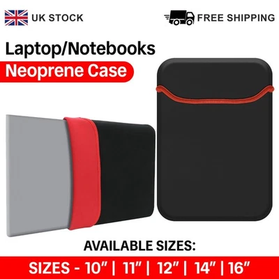 Neoprene Laptop Sleeve Case Cover Bag 10" 11" 12" 14" 16" For Laptop & Tablet - Image 1 of 4