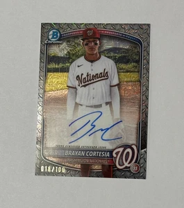 2025 Bowman Chrome Brayan Cortesia 18/100 Auto Stahl Metall Mojo Refraktor Nats - Bild 1 von 3