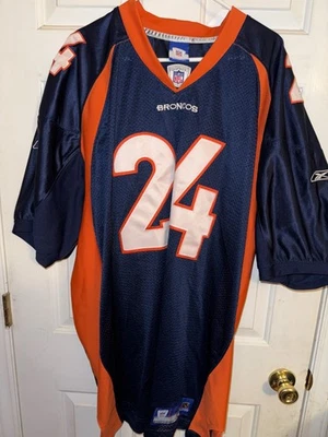 Camiseta de fútbol americano NFL Denver Broncos Bailey #24 cosida azul 3XL XXXL 58 Reebok Foto 1 de 4