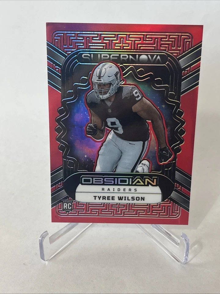 2023 Panini Obsidian Tyree Wilson Supernova Asia Electric Etch Red #24 Raiders - Image 1 of 2