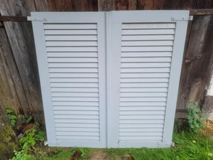 1 Paar Fensterladen - Holz - gebraucht - Höhe 126 cm - Breite 60,5 cm - Bild 1 von 21