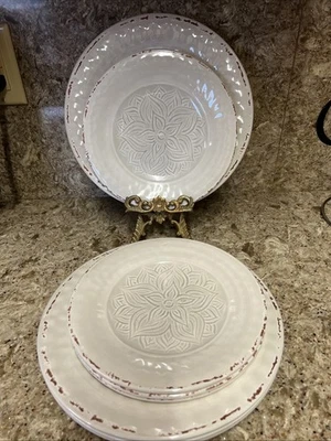 Il Mulino Nova York (4) Prato de Jantar (4) Salada Rústica Crackle Marrom Melamina - Imagem 1 de 4