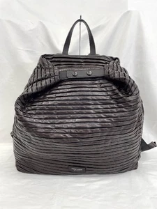 GIORGIO ARMANI Herren Rucksack Plissee Leder dunkelbraun - Bild 1 von 10
