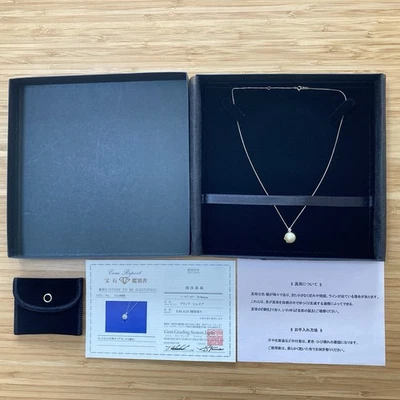 South Sea Gold Pearl 10mm Diamond 0.05ct Necklace 10KYG w Certificate 0103 - Image 1 of 4