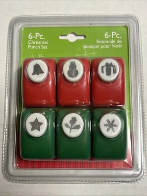 SET OF 6 Michaels CHRISTMAS Paper Punch Craft Scrapbooking Metal Crafter SEALED - Image 1 of 4