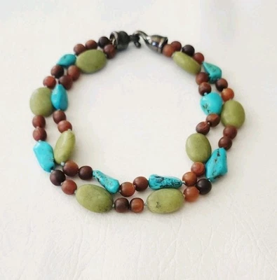 Collar Simon Sebbag Designs Cuncky Turquesa Multistone Doble Hilo 925 16" Foto 1 de 4