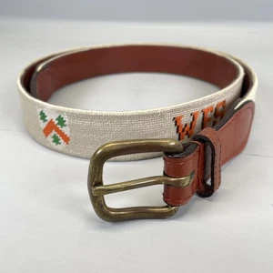 Smathers & Branson Nadelspitzengürtel Herren Gr. 42 braun Textil Leder WFS Tigers - Bild 1 von 10