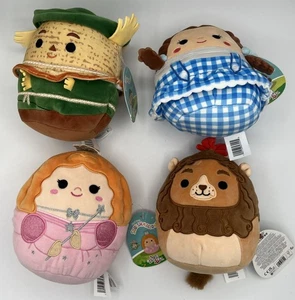Set 4 Zauberer von Oz Squishmallows 7 Zoll Dorothy Löwe Vogelscheuche Glinda Plüsch Neu mit Etikett - Bild 1 von 5