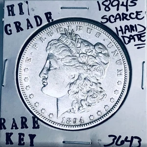 1894 S MORGAN SILVER DOLLAR HI GRADE GENUINE U.S. MINT RARE KEY COIN 3643 - Picture 1 of 3