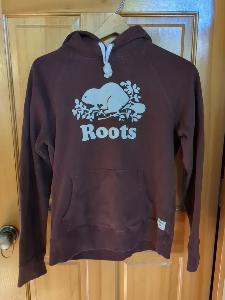 Roots Canada Men's Original Kanga Hoodie Sweater Burgundy/Brown Sz M - Image 1 of 4