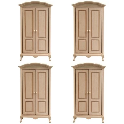 4PCS Mini Möbel Holzgarderobe Miniaturgarderobe Modell Mini House Accessoire - Bild 1 von 4