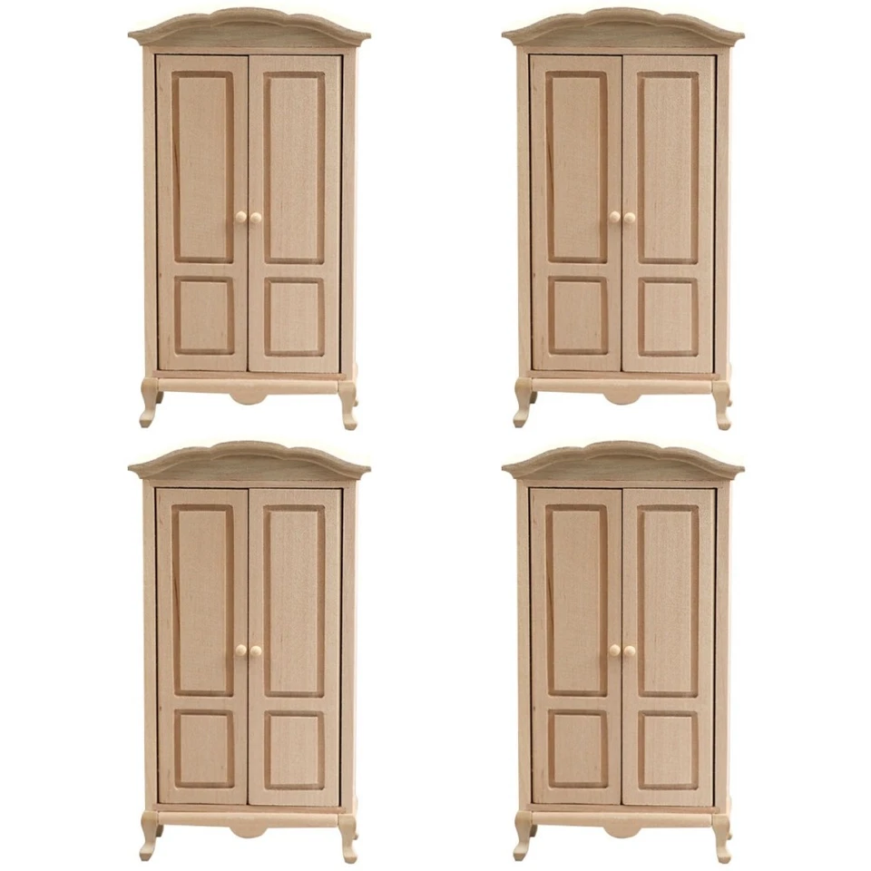 4PCS Mini Möbel Holzgarderobe Miniaturgarderobe Modell Mini House Accessoire - Bild 1 von 4