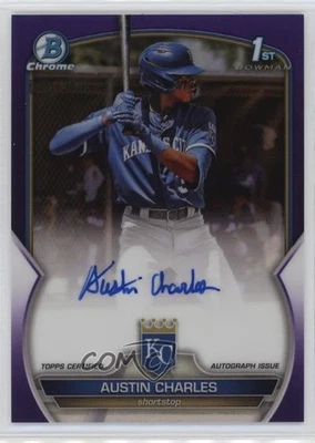2023 Bowman Chrome Prospect Purple Refractor /250 Austin Charles #CPA-AC Auto - Image 1 of 2