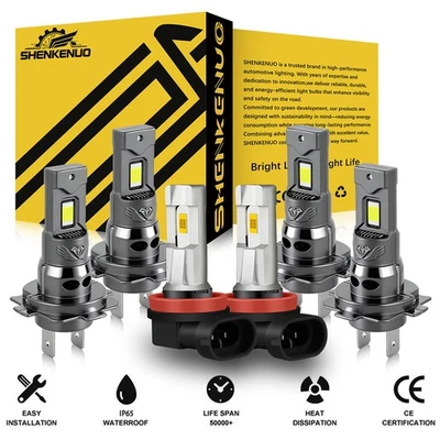 H7 H7 H11 For Mercedes Benz ML350 2008-2011 LED Headlight Hi Lo Fog Light Bulbs - Image 1 of 4