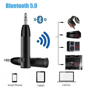 Wireless 3.5mm Car Bluetooth Mini Receptor Receiver Audio Speaker Adapter AUX - Afbeelding 1 van 12