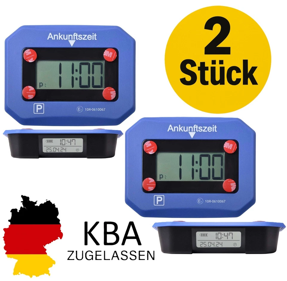 2x Digitale Parkuhr elektronische Parkscheibe automatisch elektrisch Zulassung - Bild 1 von 4