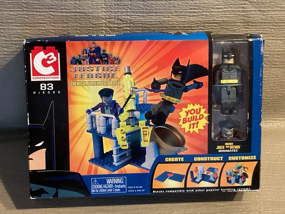 C3 Construcción Liga de la Justicia Química Almacén Batalla con Joker y Batman 83 piezas Foto 1 de 4