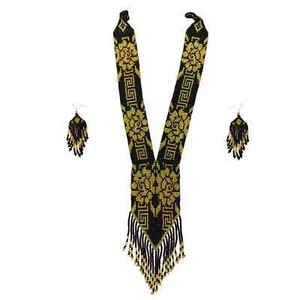 New Handmade Seed Bead Boho American Style Beaded Multi Strand necklace Earrings - Picture 1 of 5