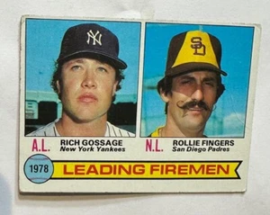 1979 Topps # 8 Leading Fireman Rich Gossage & Rollie Fingers VG - Picture 1 of 2