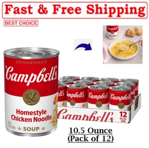 (Confezione da 12) Campbell’s Zuppa di Spaghetti di Pollo condensata Homestyle, Lattina da 10,5 once - Foto 1 di 7