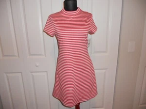 NUEVO CON ETIQUETAS VESTIDO CAMISETA FREE PEOPLE PLAYA RAYAS BEIGE COMBO TALLA PEQUEÑA - Imagen 1 de 9