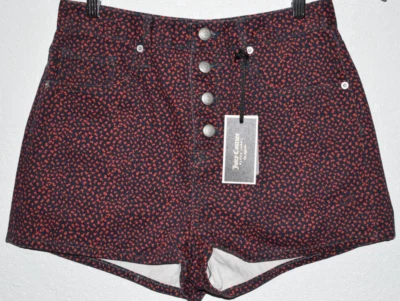 Pantalones Cortos de Denim Floral Regal Ditsy Bolsillos Botón VOLAR Nuevo Juicy Couture Y2K Talla 28 Foto 1 de 4