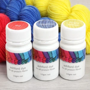 Ashford Dye 3x 10gm Pack - Primary colours Red, Sapphire and Bright Yellow - Picture 1 of 6