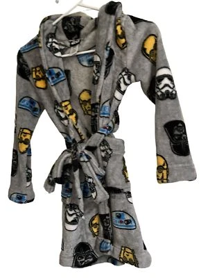 Bata gris para niños Star Wars talla 8 R2D2 Storm Trooper Darth C3PO Foto 1 de 4