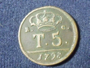 Naples Sicily Italian States 5 Tornesi 1798 Copper World Coin Itlay Kingdom 30mm - Picture 1 of 2