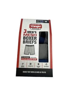 BRAND NEW Wrangler Breathable Mesh Boxer Briefs 3 Pack Men Size M Fast Shipping - Picture 1 of 10
