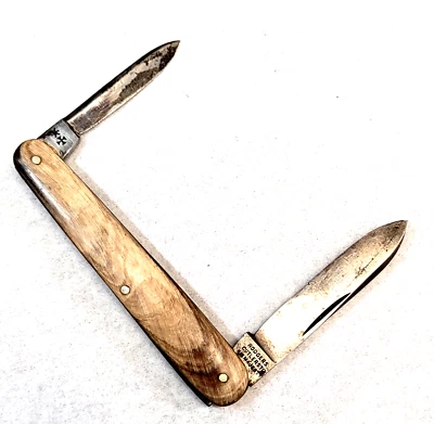 Cuchillo Plegable Ébano y Concha J Rodgers & Sons Nº 6 Norfolk Street Sheffield 1919 Foto 1 de 4