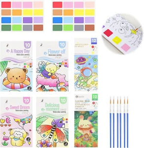 6 Pcs Water Coloring Books for Kids,Travel Pocket Watercolor Painting Set for Ki - Picture 1 of 12