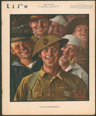 Life Magazine November 28 1918 WWI Norman Rockwell Art "Are We Downhearted?" - Image 1 of 4