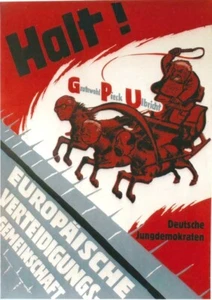 Póster original vintage OTAN STOP ATTACK COMUNISTA c.1950 - Imagen 1 de 1