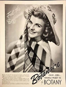 1941 Botanaire by Botany Wrinkle Proof Ties For Men Pretty Woman Print Ad - Picture 1 of 6