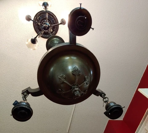 Vintage Antique 3 Light 16" Victorian Brass Chandilier. Dismantled Wires Cut Cover