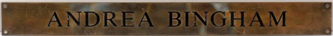 Old bronze brass English plaque sign solicitors office Yorkshire Andrea Bingham Cover