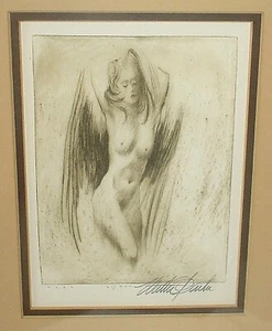 Walter Parke 7 3/4" x 5 1/2" Akt 61/500 Limited Edition signierte Radierung um 1979 - Bild 1 von 10